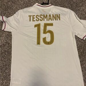 Adidas Lyon 75Ans Jersey Sz l Bnwt - Tessmann Olympique Lyonnais France Soccer